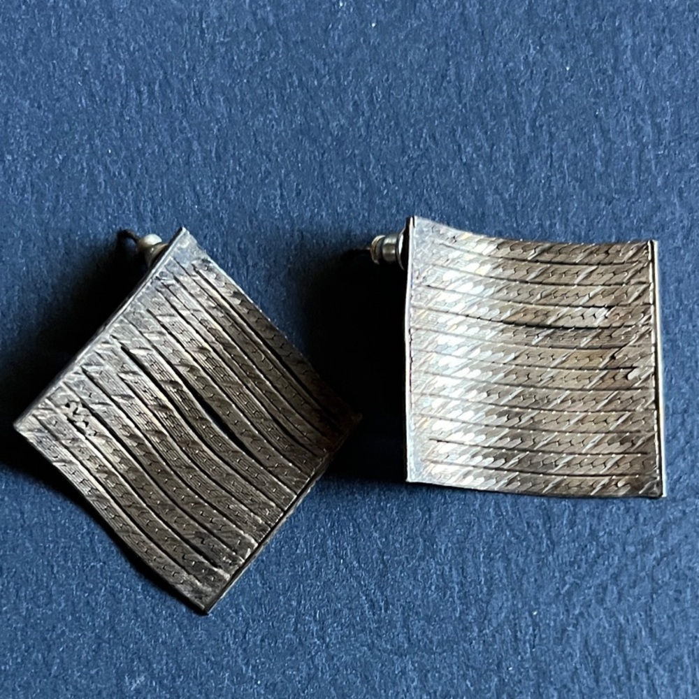 Silver Textured Men's Cufflinks